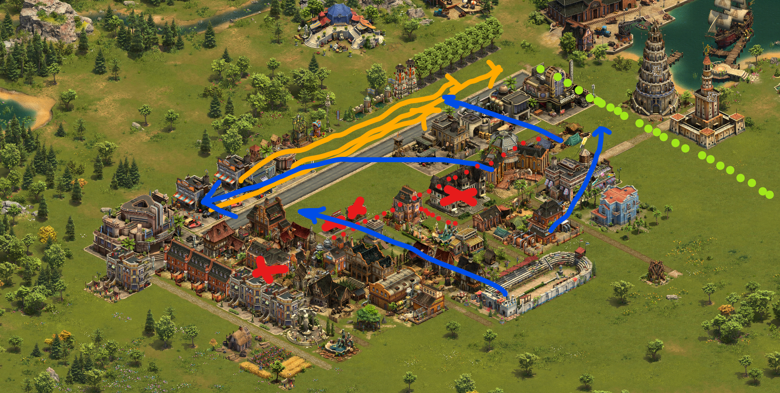 Planskizze füpr die neuen Gebäudestandorte